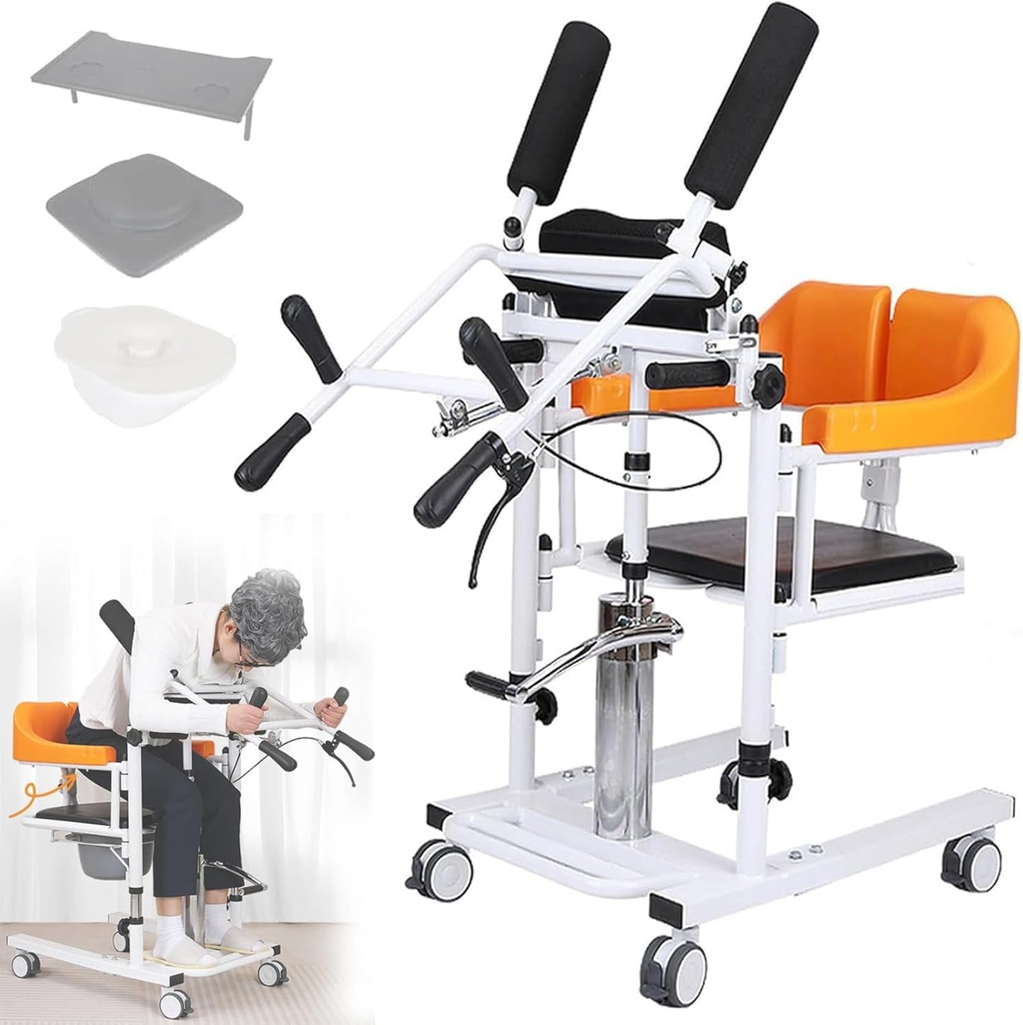 Silla de Transferencia para Pacientes y Ancianos con Apertura 180° – Ajustable y con Ruedas